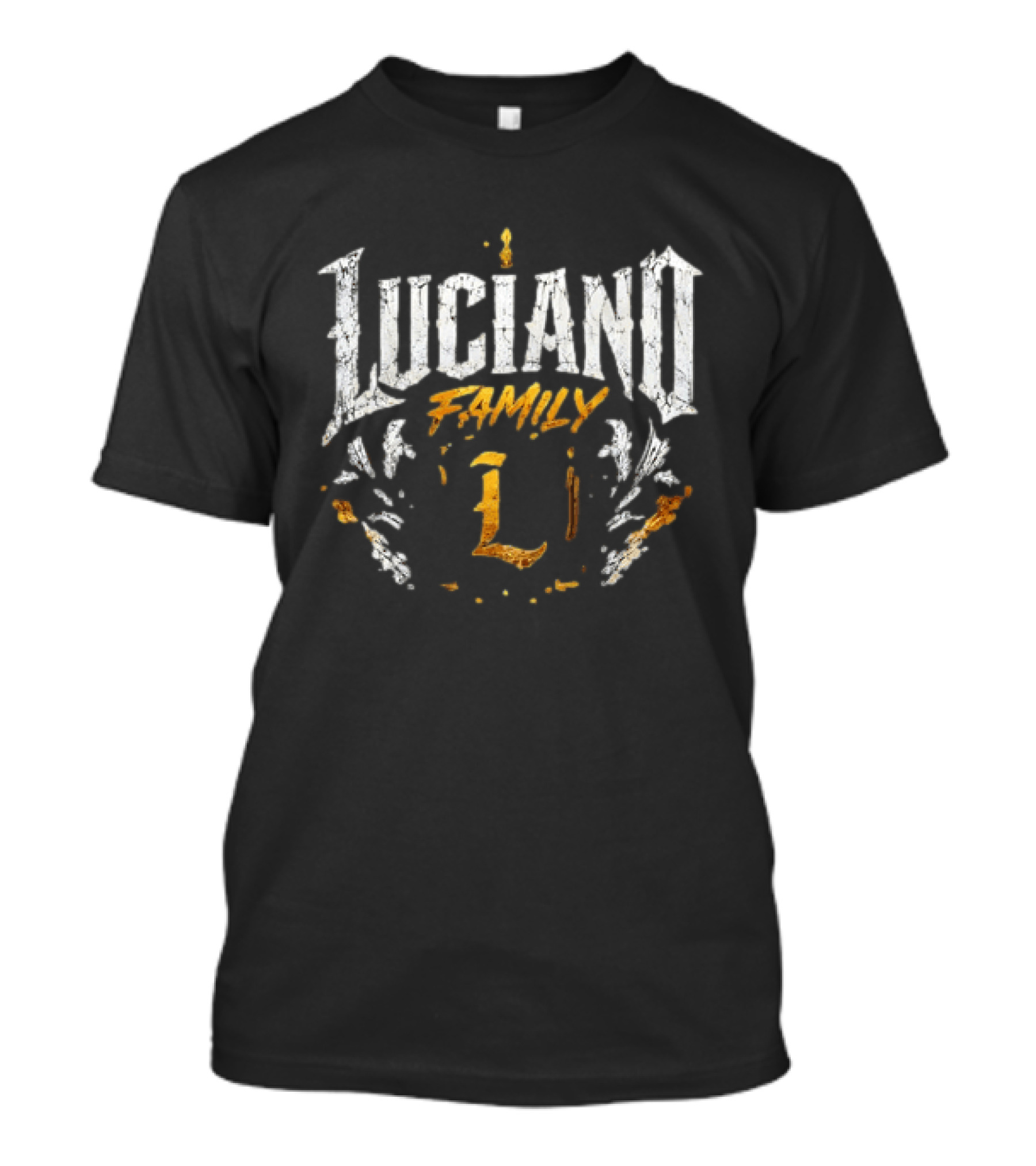 Luciano Family Gold Crown Shield L Monogram Regal T-Shirt