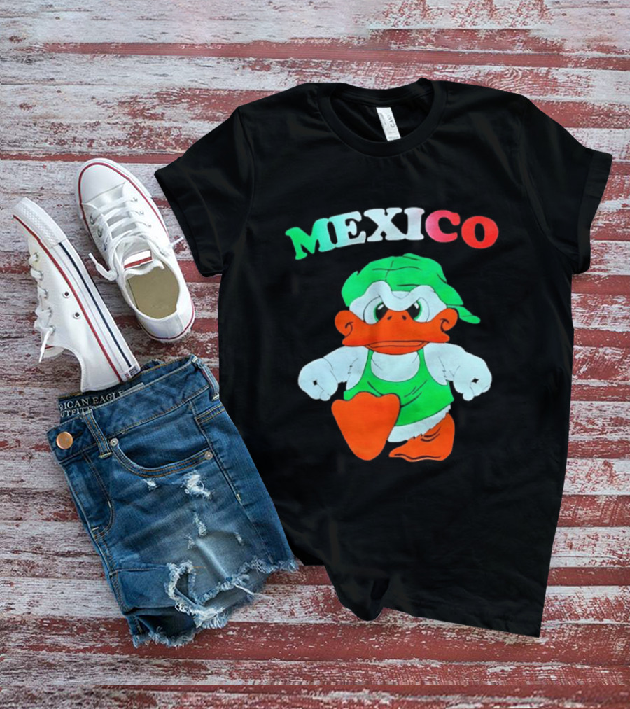 Mexico Duck Cartoon Green Outfit T-Shirt