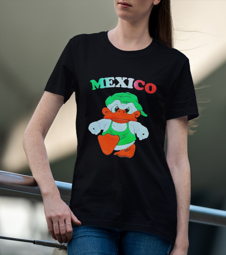 Mexico Duck Cartoon Green Outfit T-Shirt