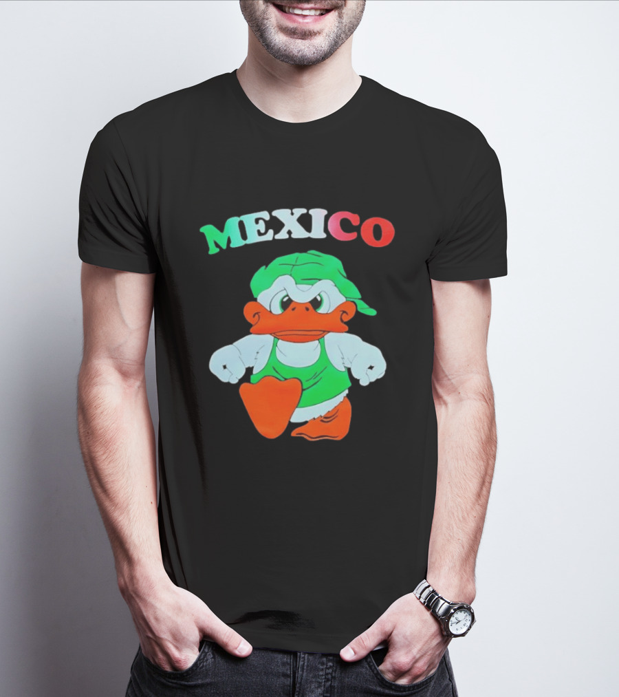 Mexico Duck Cartoon Green Outfit T-Shirt