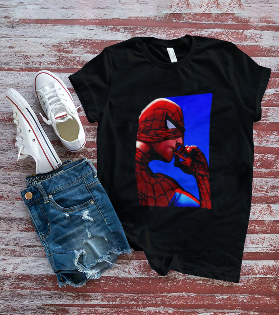Spider Man Smoking Reaction Meme Awkward Superhero T-Shirt