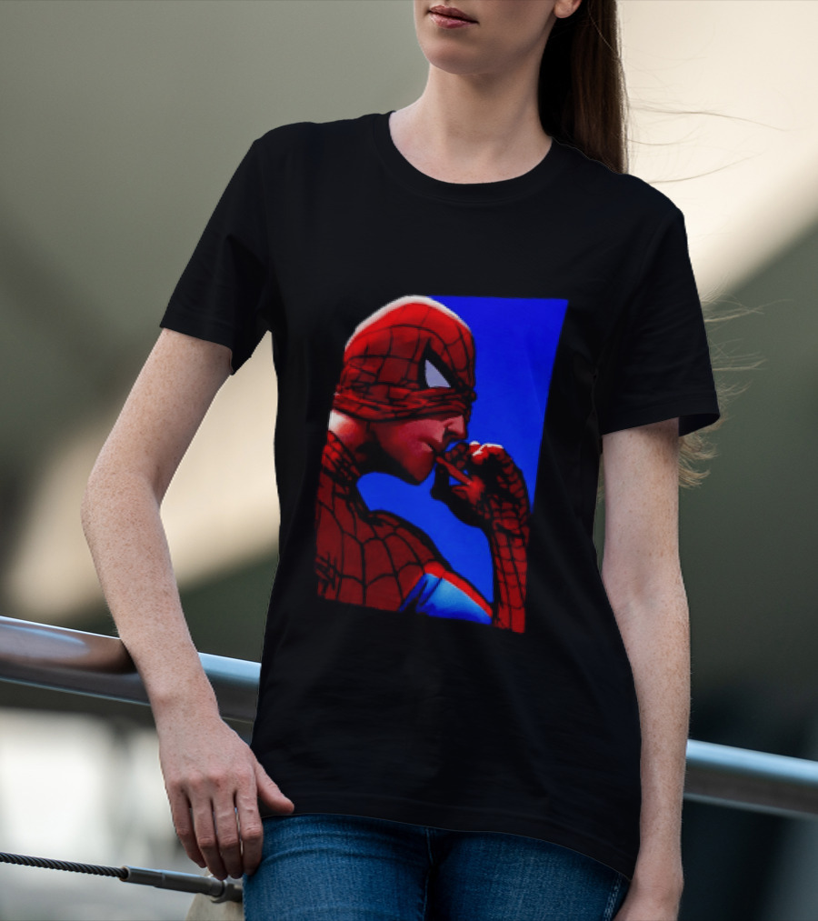Spider Man Smoking Reaction Meme Awkward Superhero T-Shirt