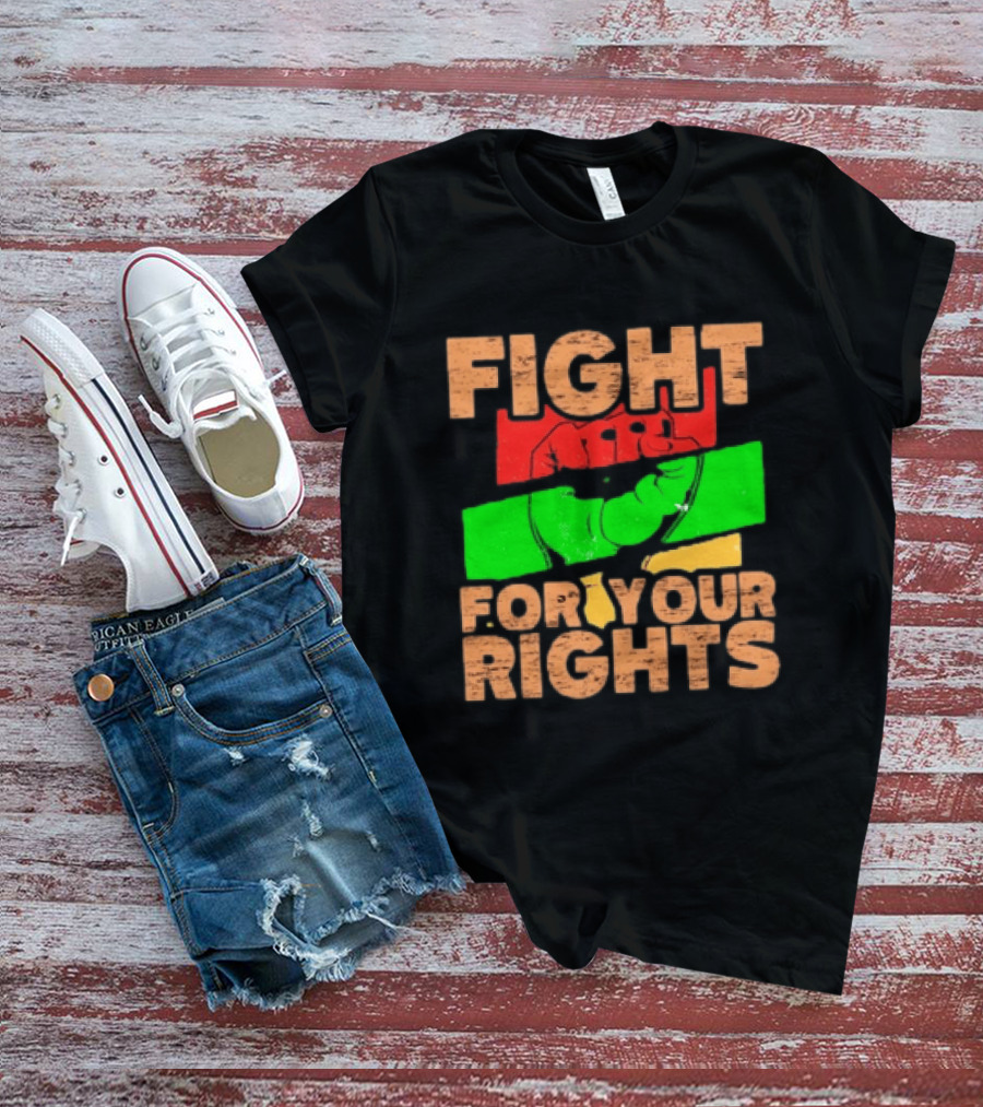 Fist Emblem Fight For Your Rights Multicolor T-Shirt