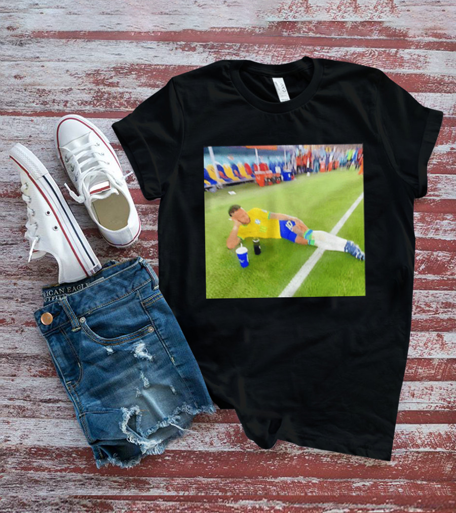 Neymar Jr Brazil Number 10 Relaxing Pitch Meme Iconic Soccer Moment T-Shirt
