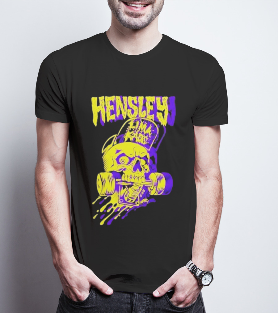 Hensley Lima Kaos Skull Skateboarding T-Shirt