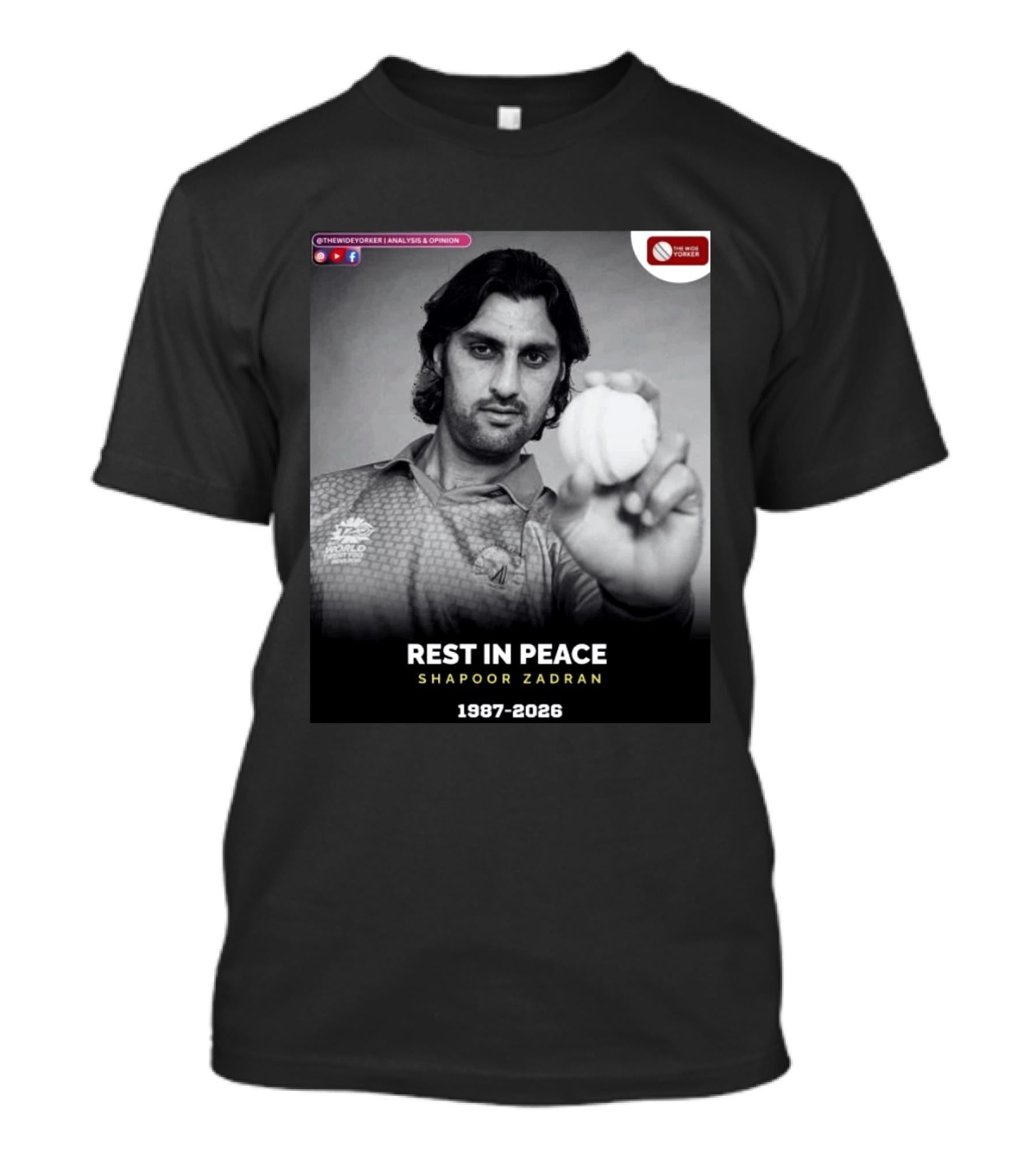 Rest In Peace Shapoor Zadran 1987 2026 T20 World Cup T-Shirt
