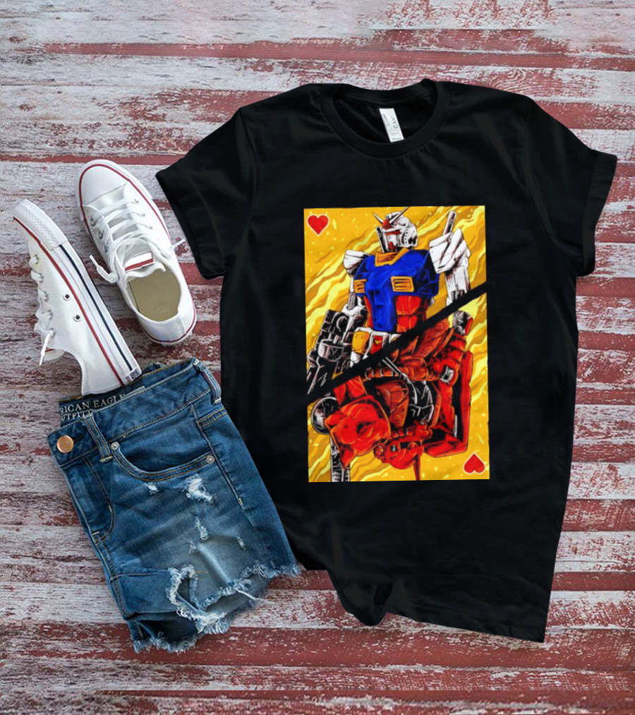 RX 78 2 Gundam Mobile Suit King Of Hearts Playing Card T-Shirt