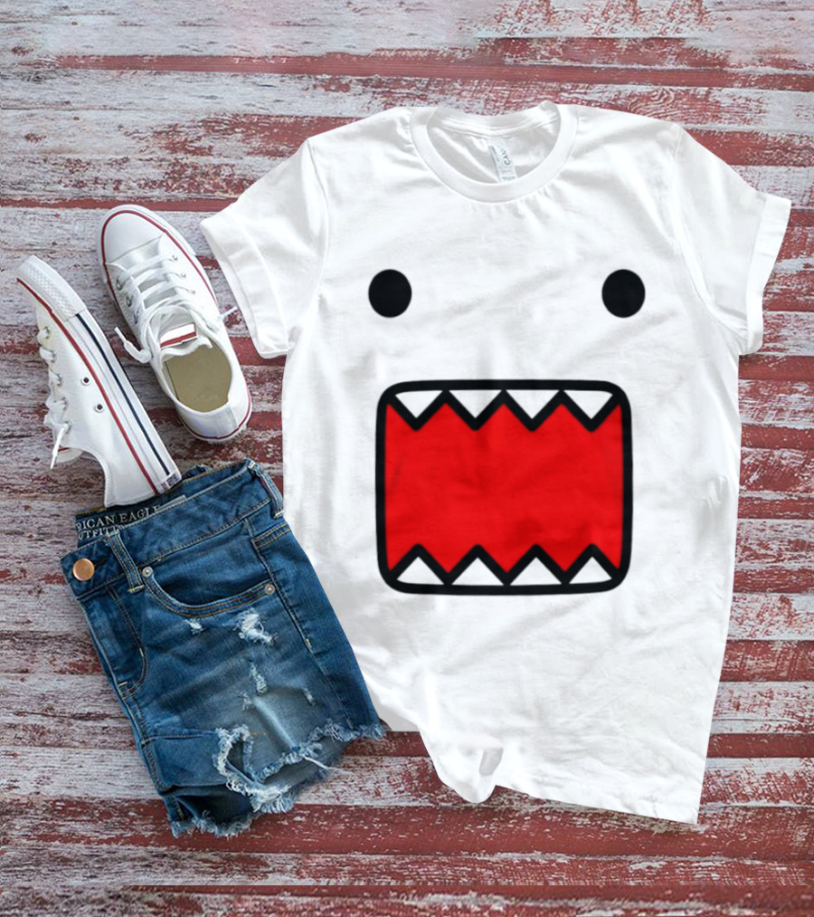 Domo Face Red And Pink Contrast T-Shirt