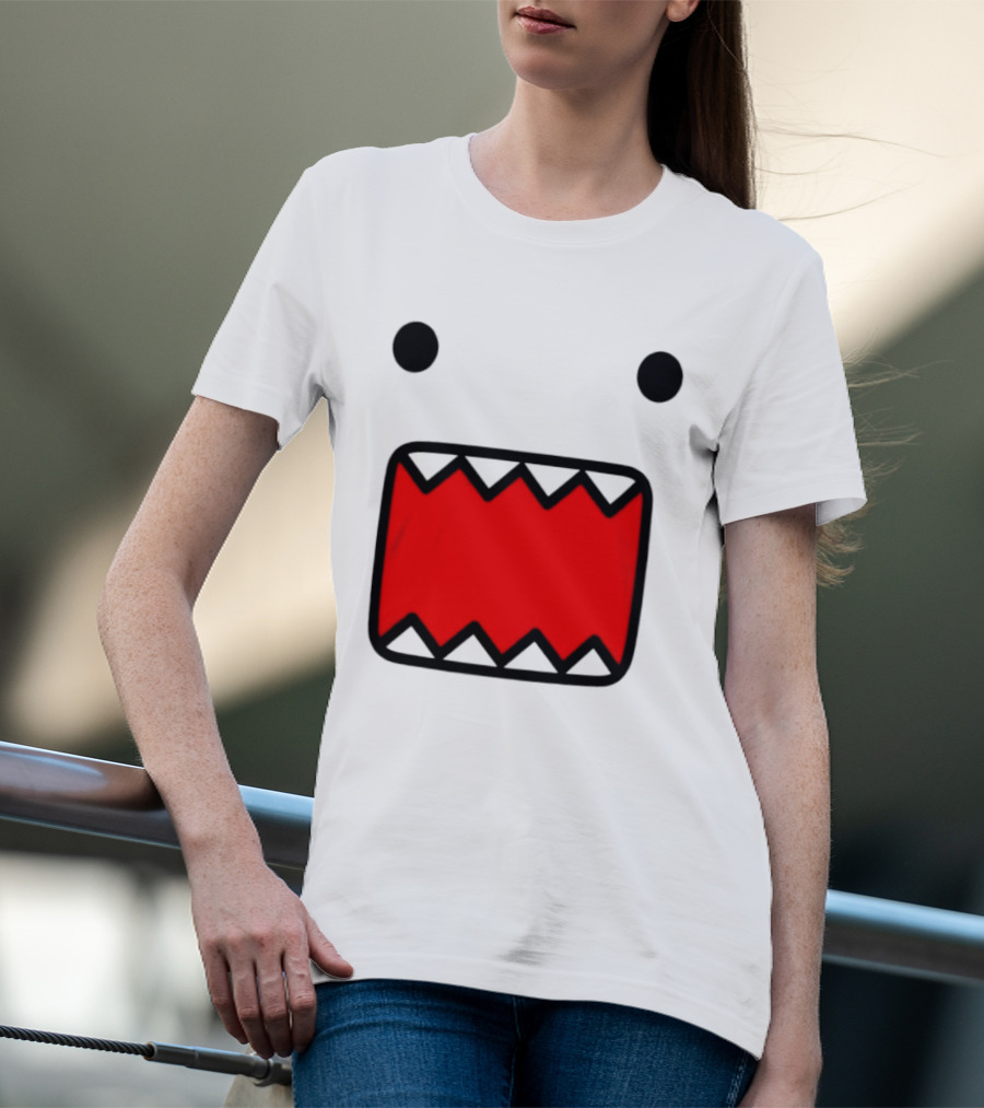 Domo Face Red And Pink Contrast T-Shirt