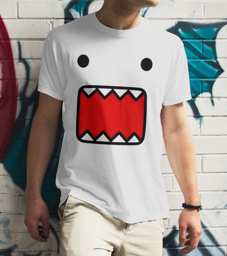 Domo Face Red And Pink Contrast T-Shirt