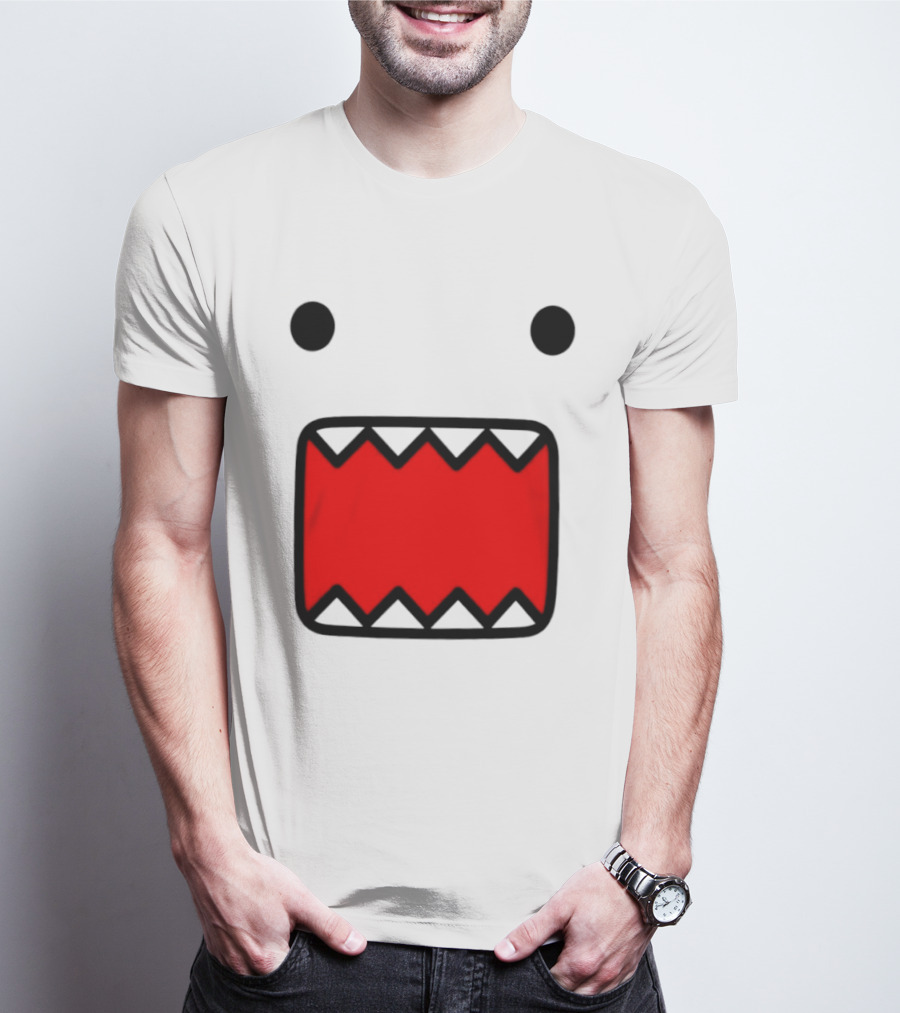 Domo Face Red And Pink Contrast T-Shirt