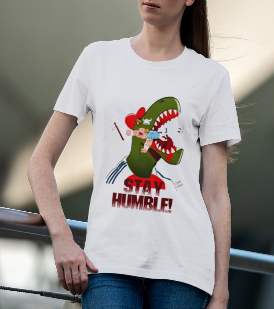 Stay Humble Rex Eating Person Dinosaur T-Shirt