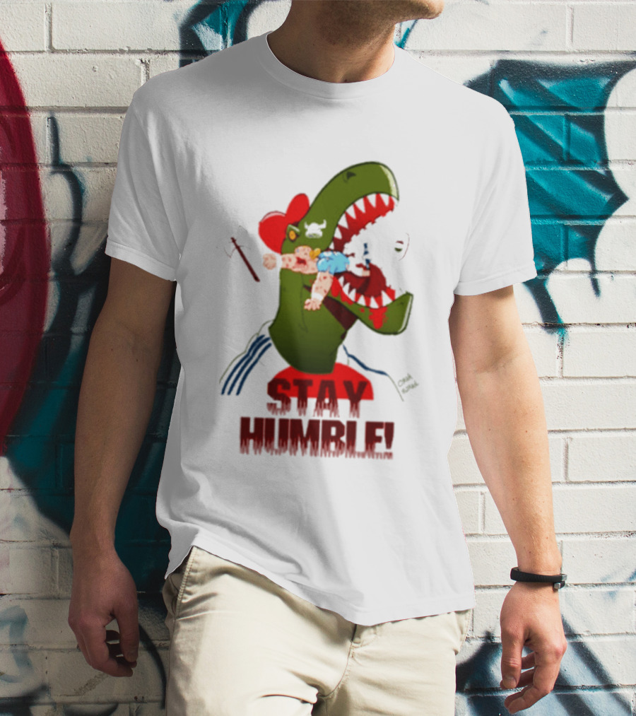 Stay Humble Rex Eating Person Dinosaur T-Shirt