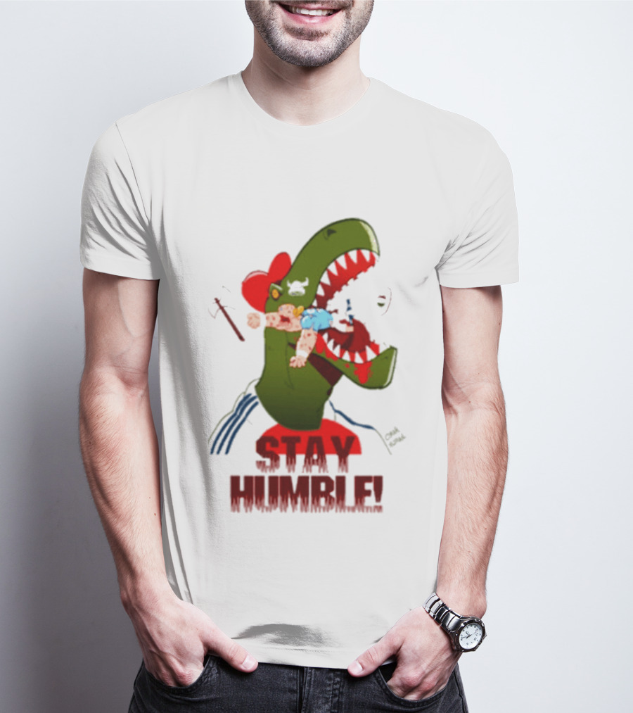 Stay Humble Rex Eating Person Dinosaur T-Shirt