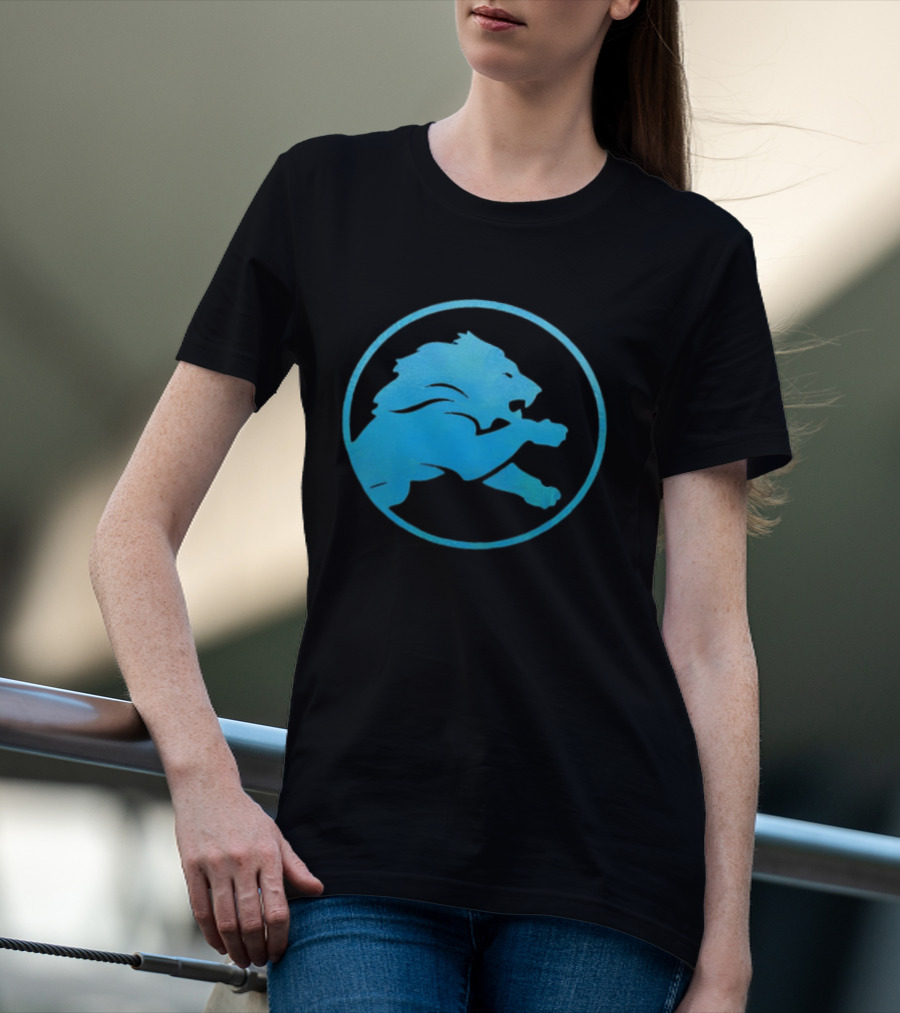 Detroit Lions Roaring Blue Iconic Circle T-Shirt
