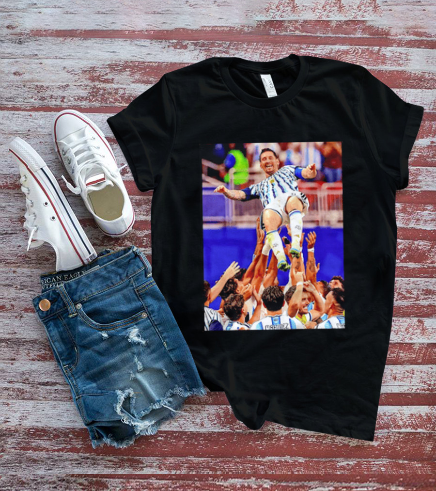 Lionel Messi Argentina Victory Celebration Team Lift T-Shirt