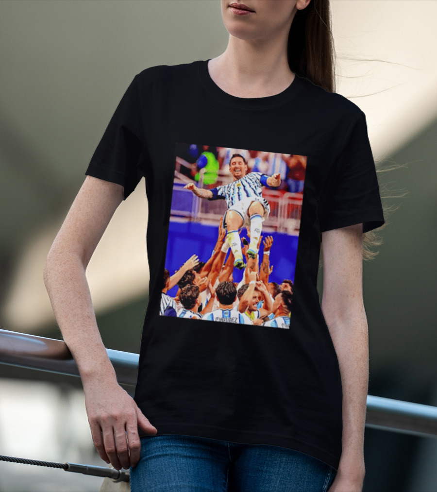 Lionel Messi Argentina Victory Celebration Team Lift T-Shirt