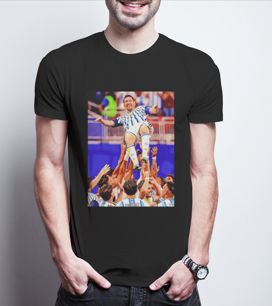 Lionel Messi Argentina Victory Celebration Team Lift T-Shirt