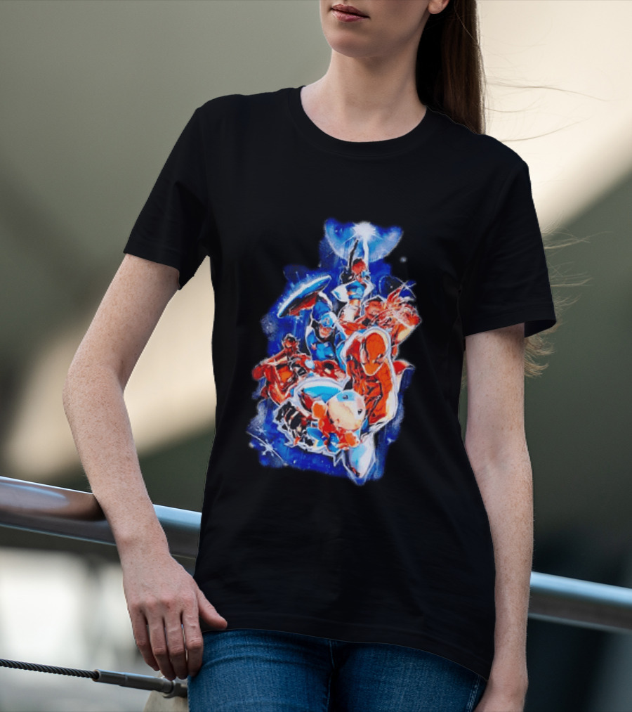 Marvel Captain America Spider Man Doctor Strange Avengers Team Mashup T-Shirt