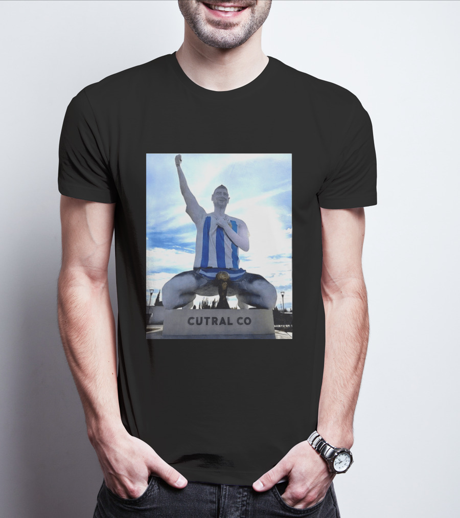 Messi Argentina Sculpture Cutral Co Legendary Statue Victory Celebration T-Shirt