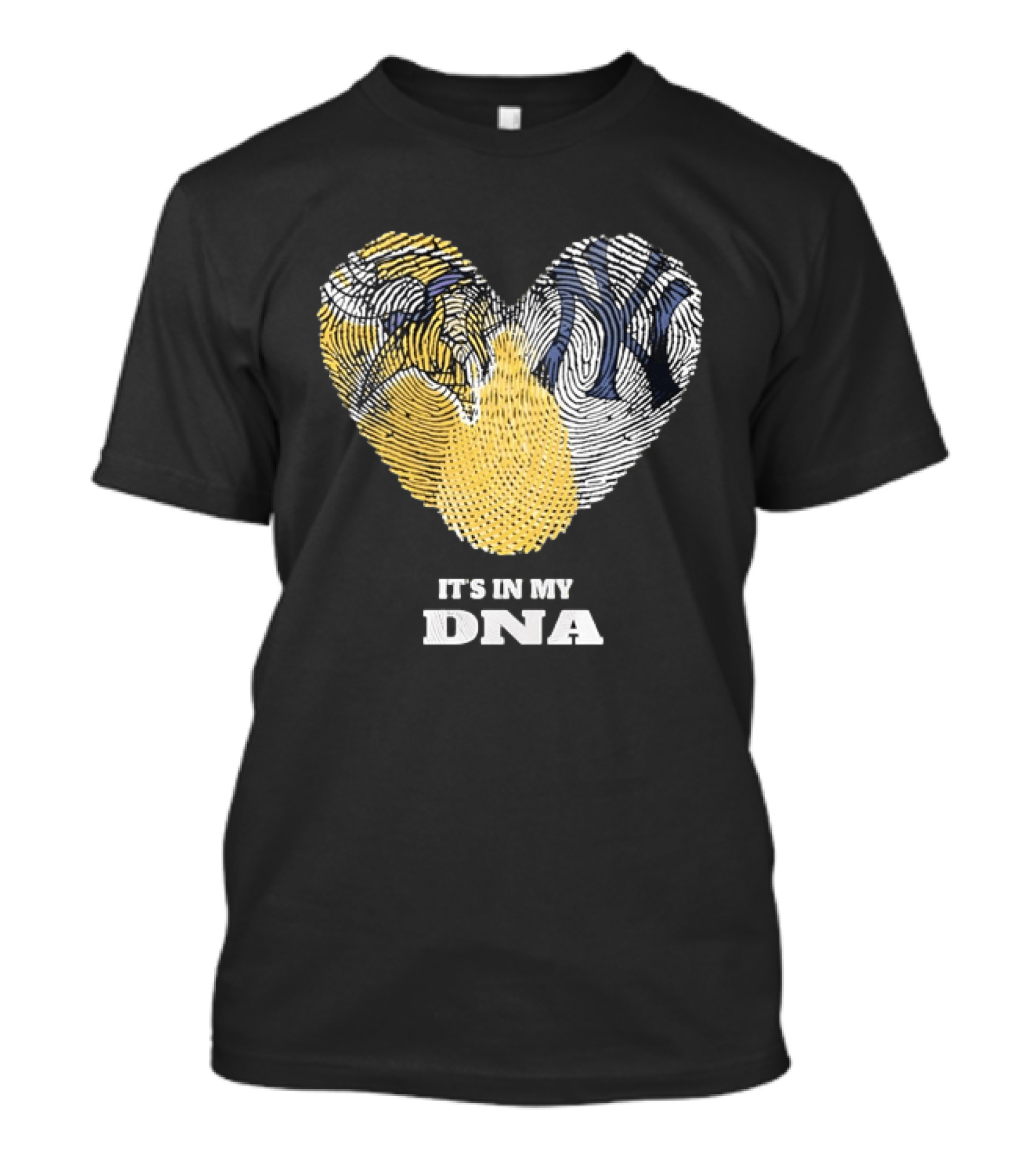 New York Yankees Heart It's In My DNA Fingerprint T-Shirt