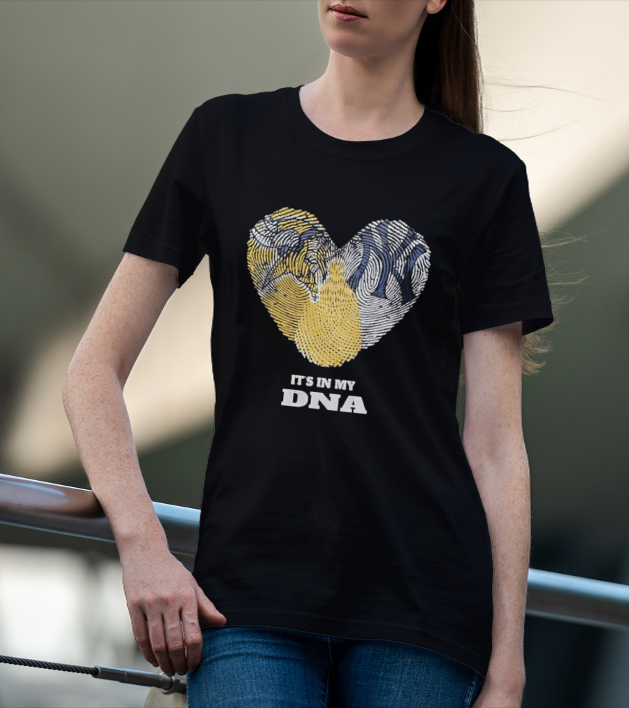 New York Yankees Heart It's In My DNA Fingerprint T-Shirt