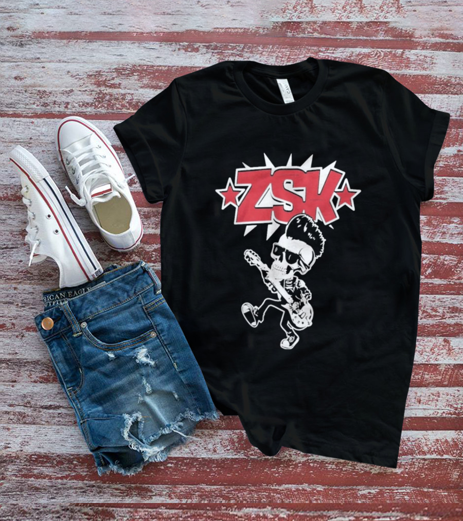 ZSK Die Sind Okay Tour Skeleton Guitar Punk Rock T-Shirt