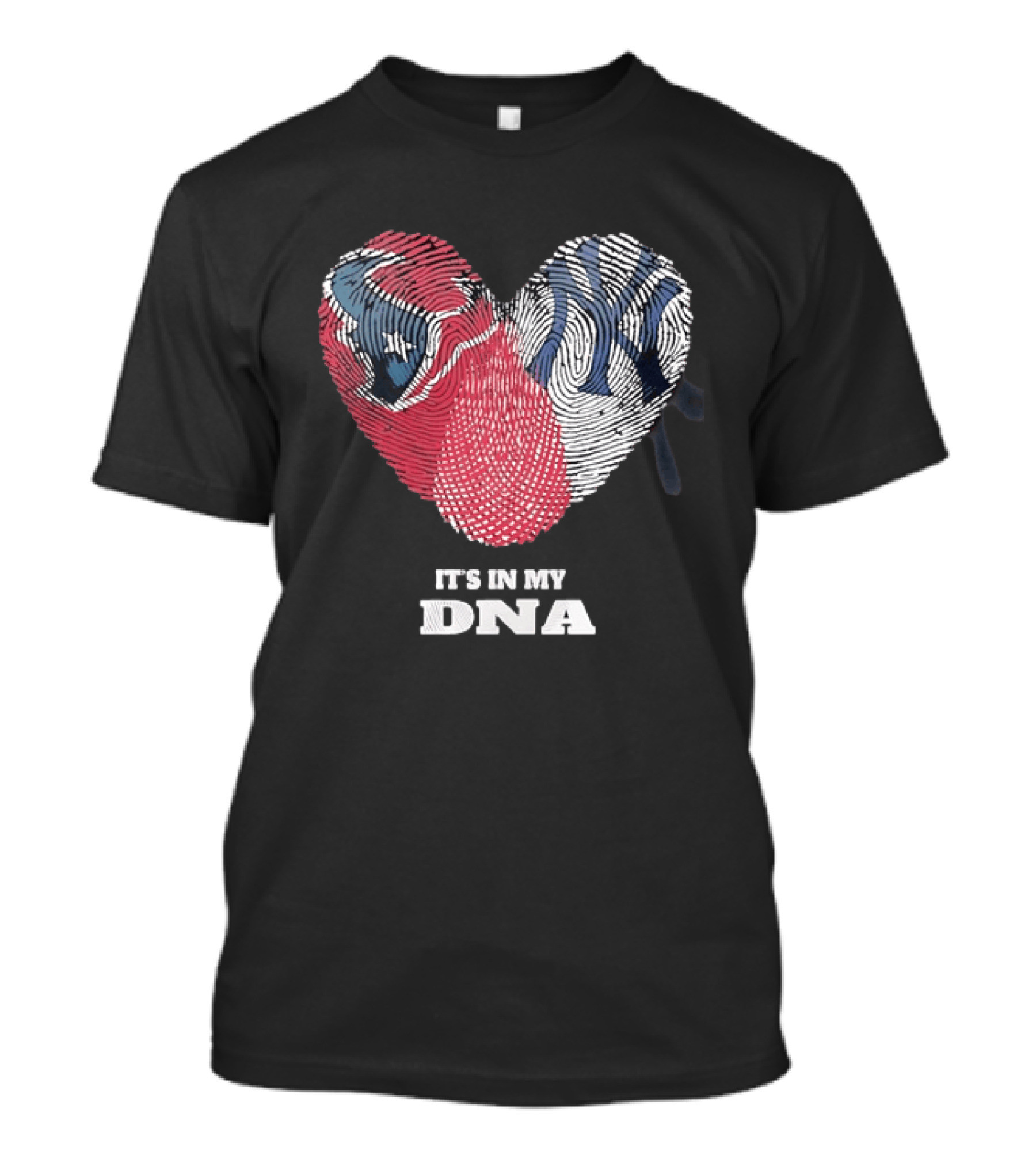 Houston Texans New York Yankees It's In My DNA Football Baseball Heart Fingerprint T-Shirt