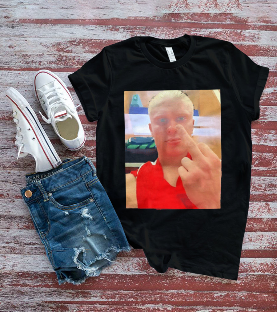 Norway Erling Haaland Middle Finger Selfie T-Shirt