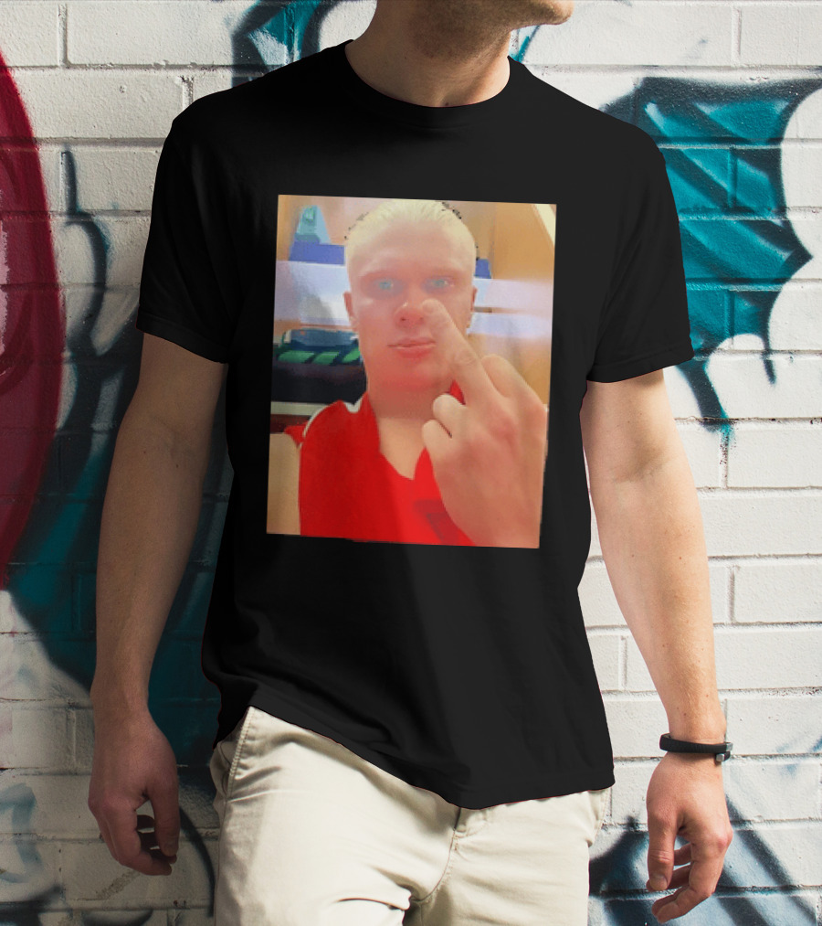 Norway Erling Haaland Middle Finger Selfie T-Shirt