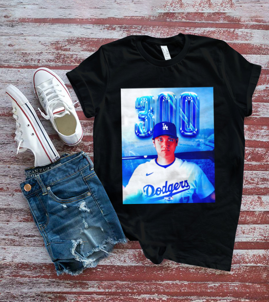 Shohei Ohtani 300 Home Runs Milestone Los Angeles Dodgers T-Shirt