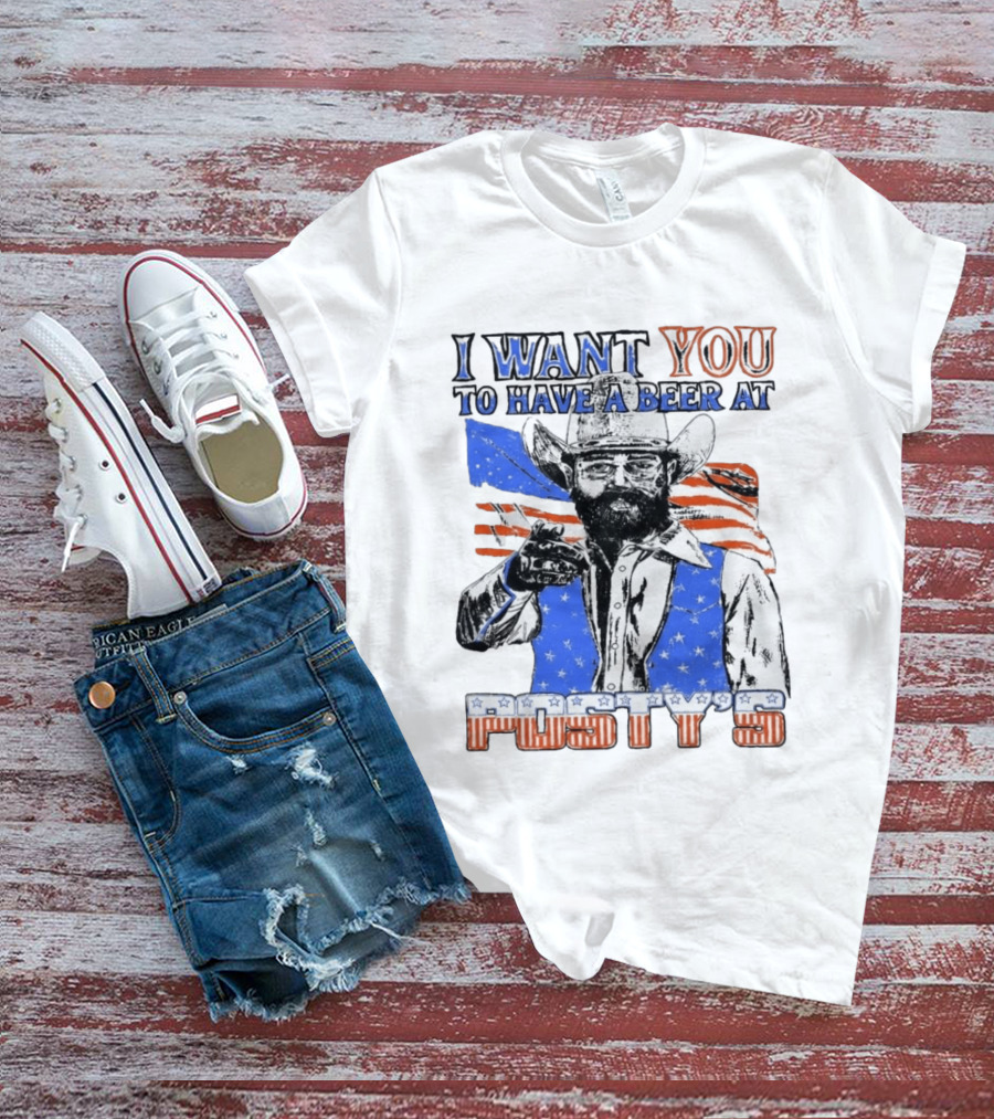 I Want You To Have A Beer At Posty's Patriotic Cowboy T-Shirt