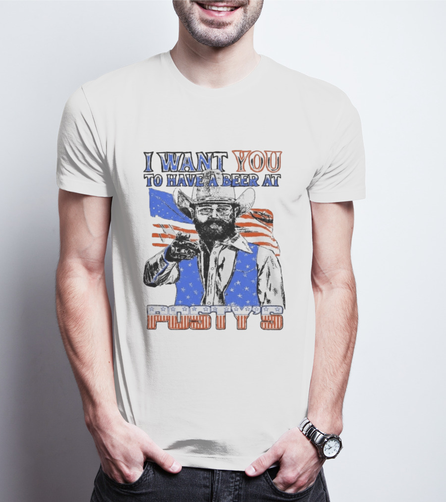 I Want You To Have A Beer At Posty's Patriotic Cowboy T-Shirt
