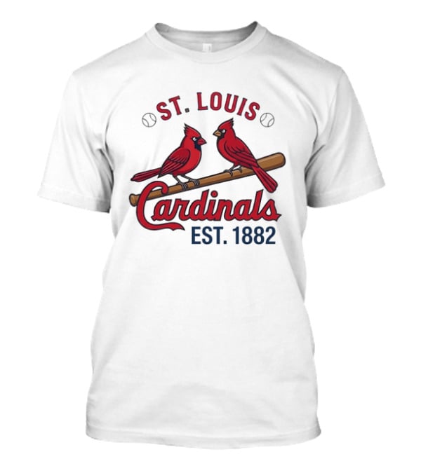St Louis Cardinals Est 1882 Two Birds On Bat MLB Team T-Shirt