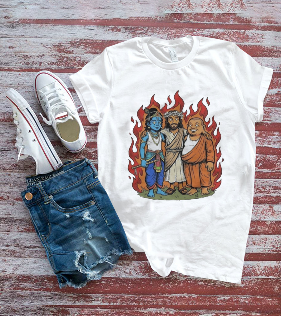 You Cannot Treat People Like Garbage Krishna Jesus Buddha Friendship T-Shirt