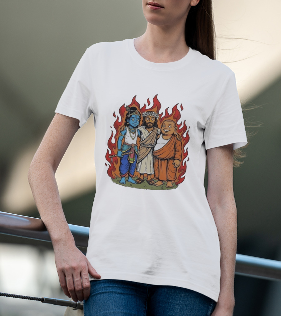 You Cannot Treat People Like Garbage Krishna Jesus Buddha Friendship T-Shirt