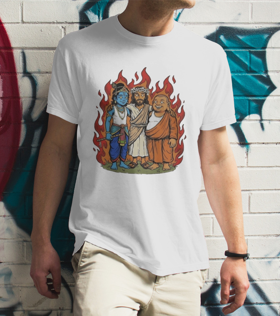 You Cannot Treat People Like Garbage Krishna Jesus Buddha Friendship T-Shirt