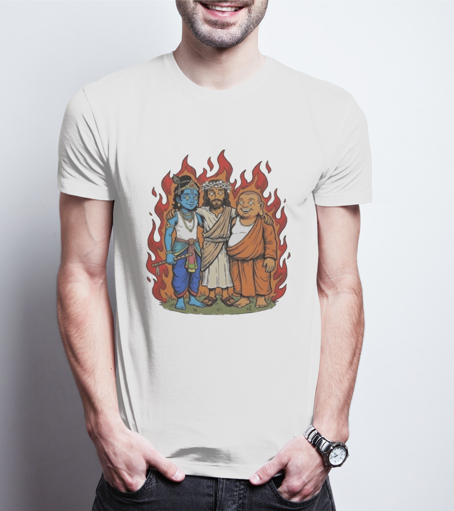You Cannot Treat People Like Garbage Krishna Jesus Buddha Friendship T-Shirt