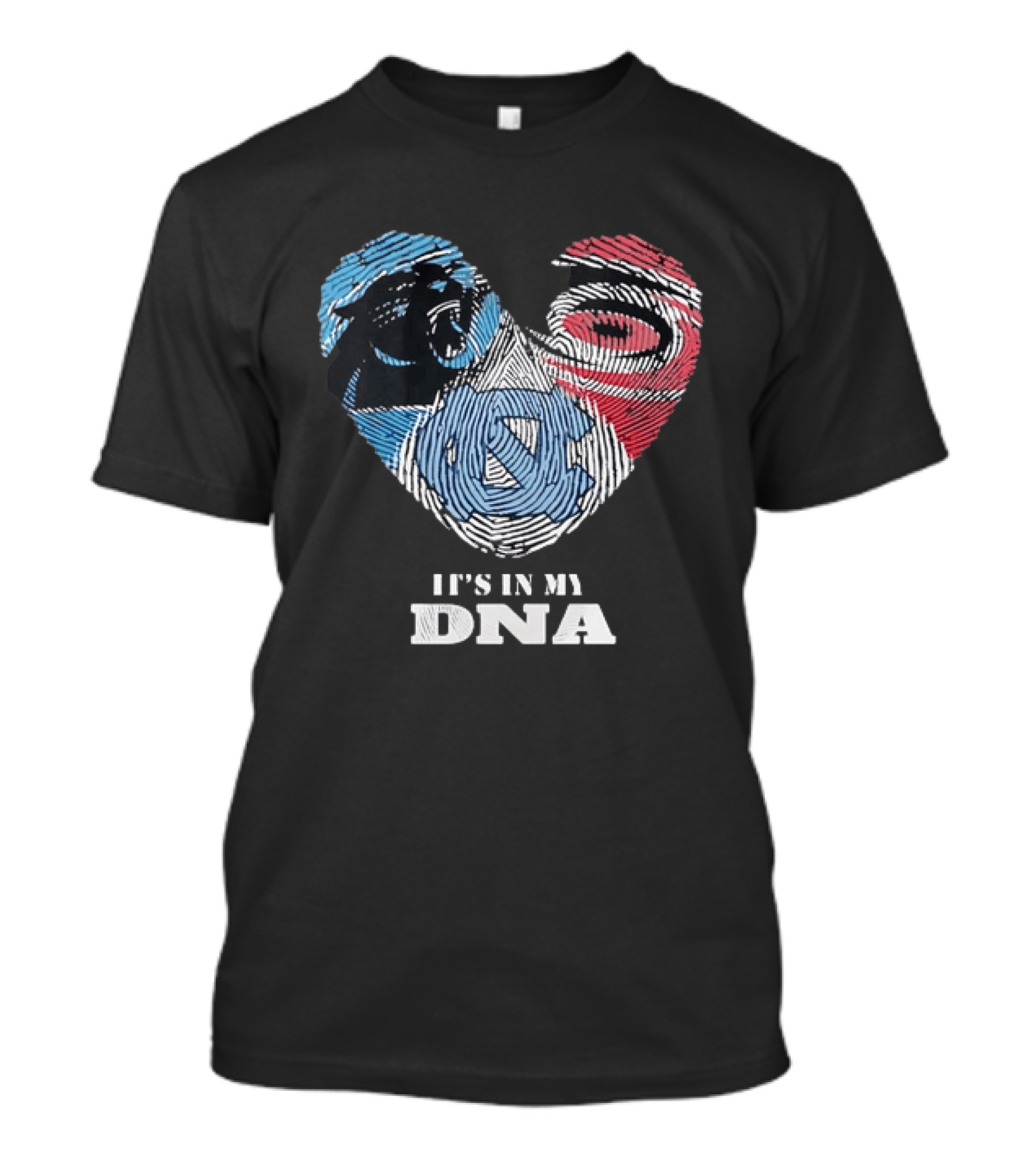 Carolina Panthers UNC Tar Heels Heart It's In My DNA T-Shirt