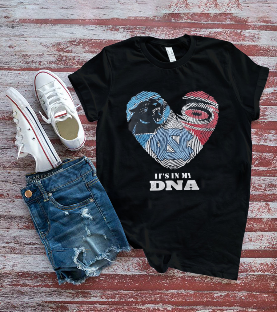 Carolina Panthers UNC Tar Heels Heart It's In My DNA T-Shirt
