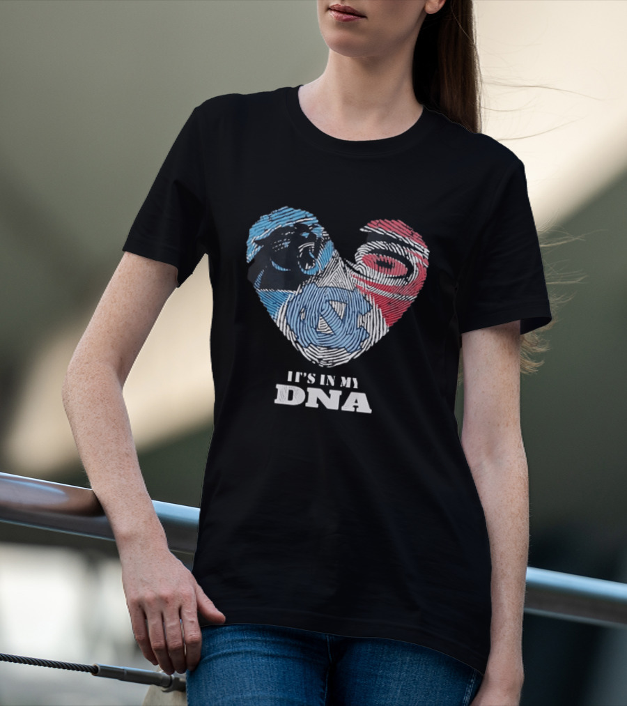 Carolina Panthers UNC Tar Heels Heart It's In My DNA T-Shirt