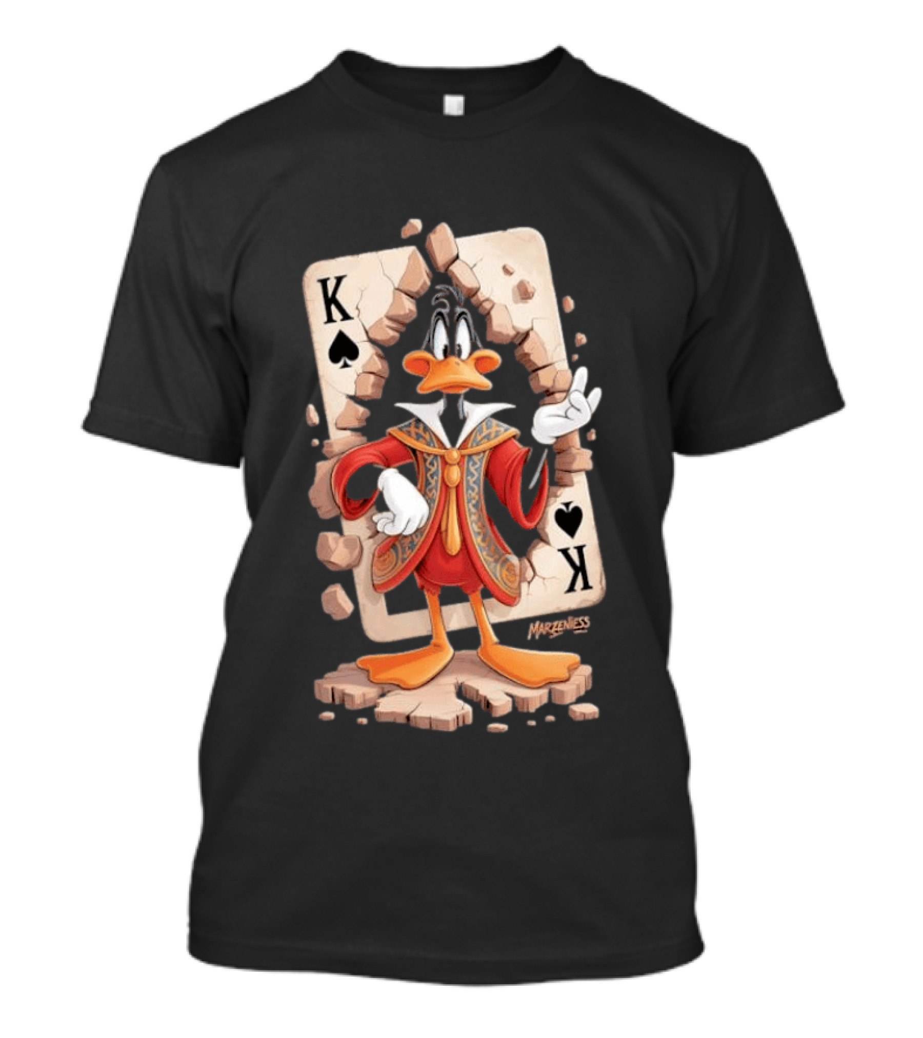 Daffy Duck King Of Spades K Playing Card Mazeness T-Shirt