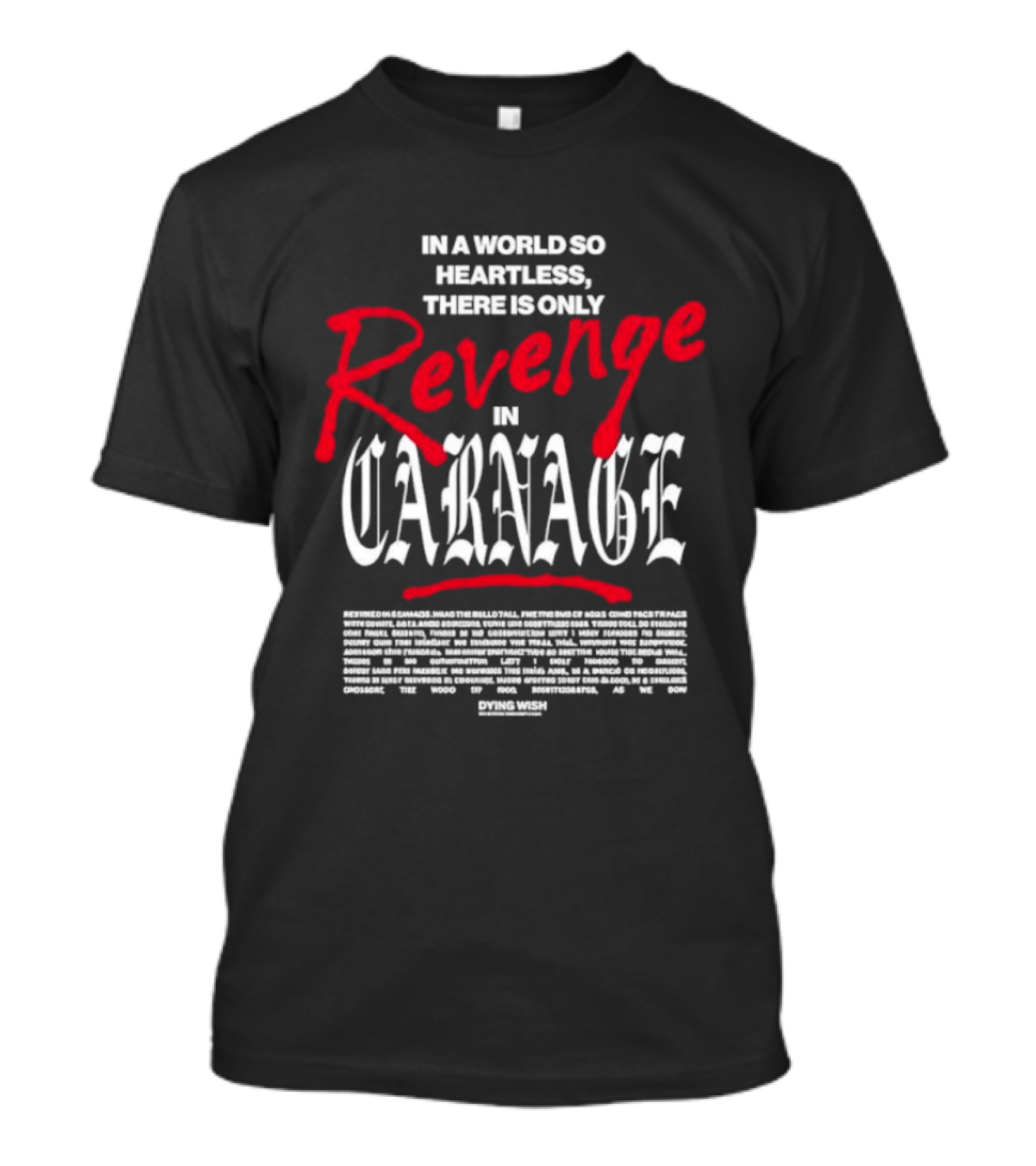 Dying Wish Revenge In Carnage In A World So Heartless T-Shirt