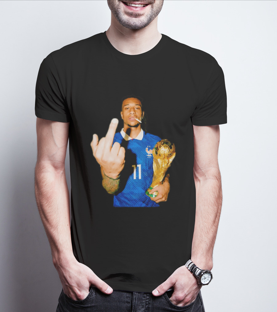 France National Team Number 11 Middle Finger Trophy Gesture T-Shirt