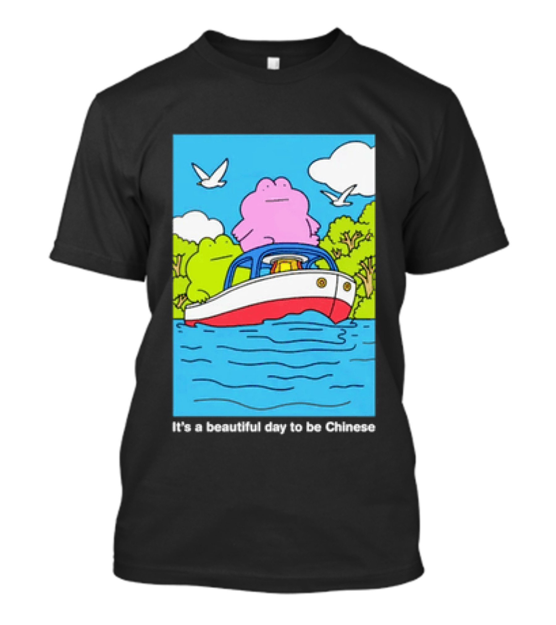 It's A Beautiful Day To Be Chinese Frog On A Boat T-Shirt