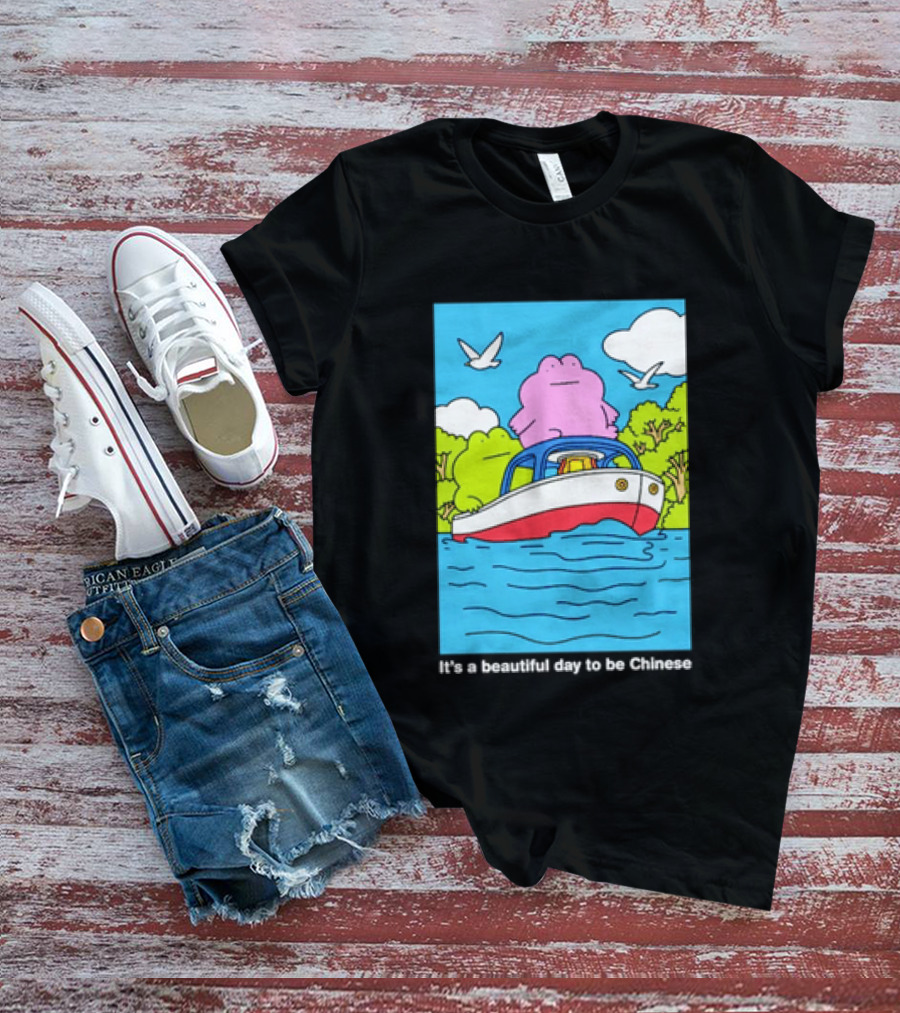 It's A Beautiful Day To Be Chinese Frog On A Boat T-Shirt