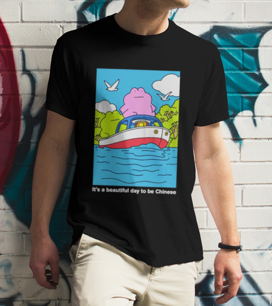 It's A Beautiful Day To Be Chinese Frog On A Boat T-Shirt