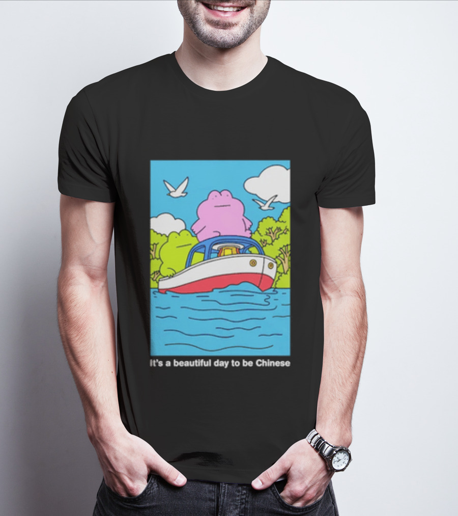 It's A Beautiful Day To Be Chinese Frog On A Boat T-Shirt