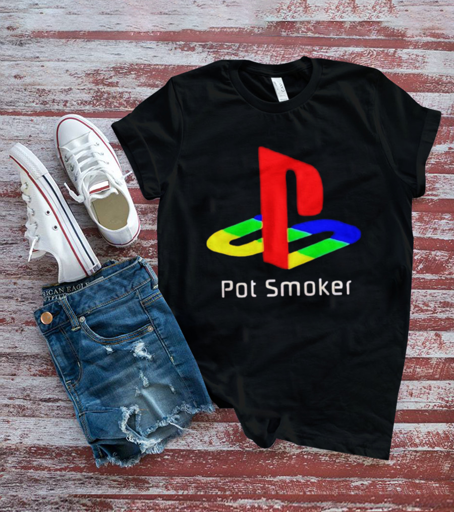 PlayStation Pot Smoker Iconic Colorful Gaming T-Shirt
