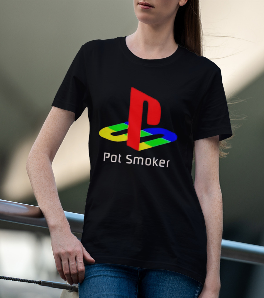 PlayStation Pot Smoker Iconic Colorful Gaming T-Shirt